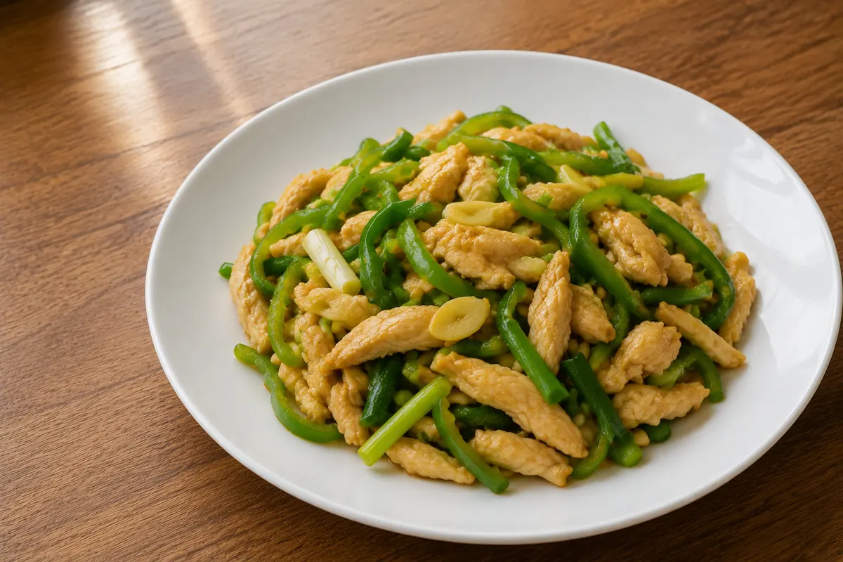 青椒炒鸡肉家常菜示意图