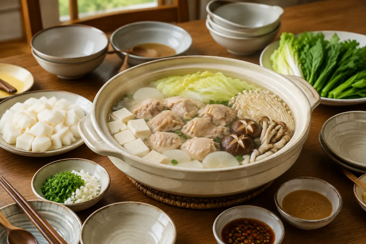 清淡鸡肉火锅聚餐场景示意图