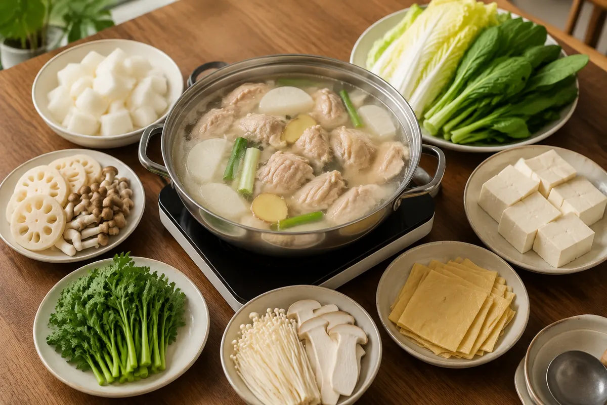 火锅食材分阶段准备示意图