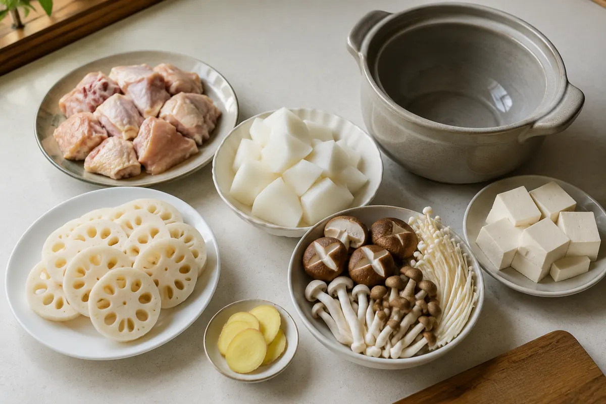 鸡肉煲汤食材搭配示意图