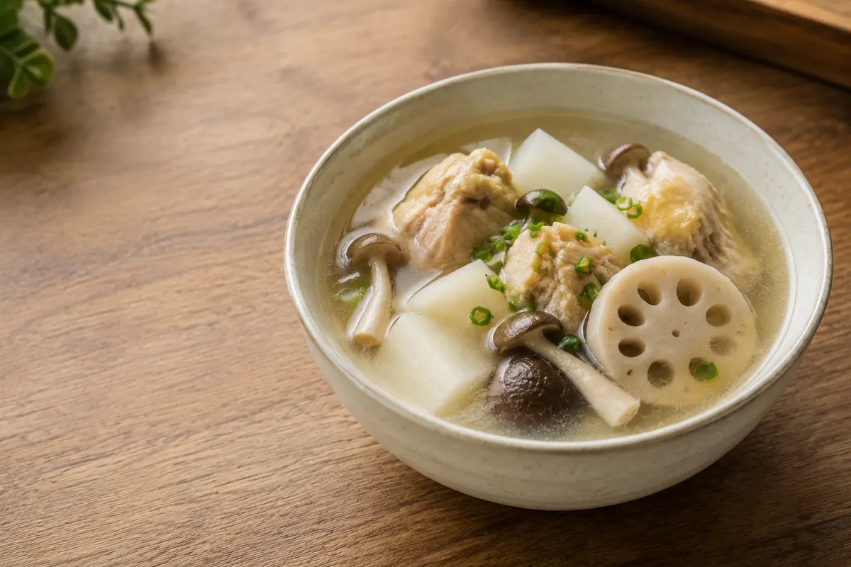家常鸡肉蔬菜汤示意图