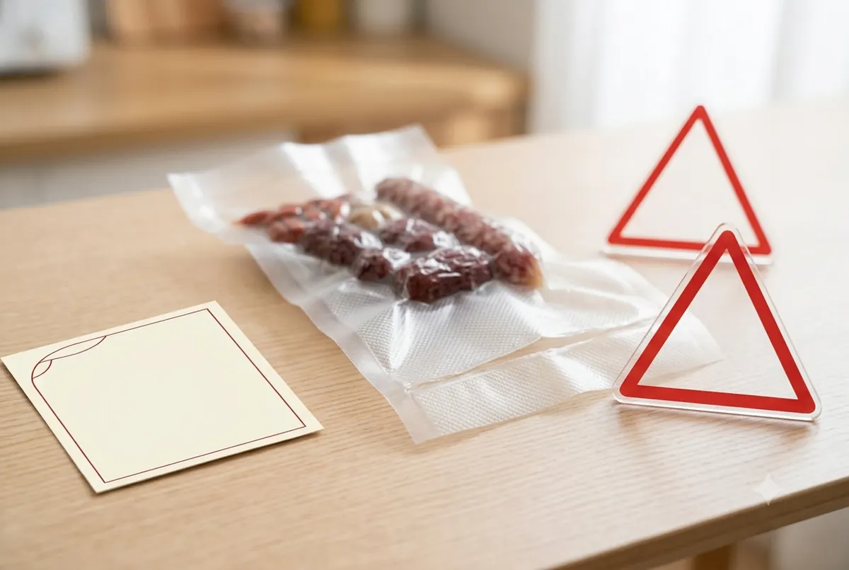 真空食品袋异常外观示意图